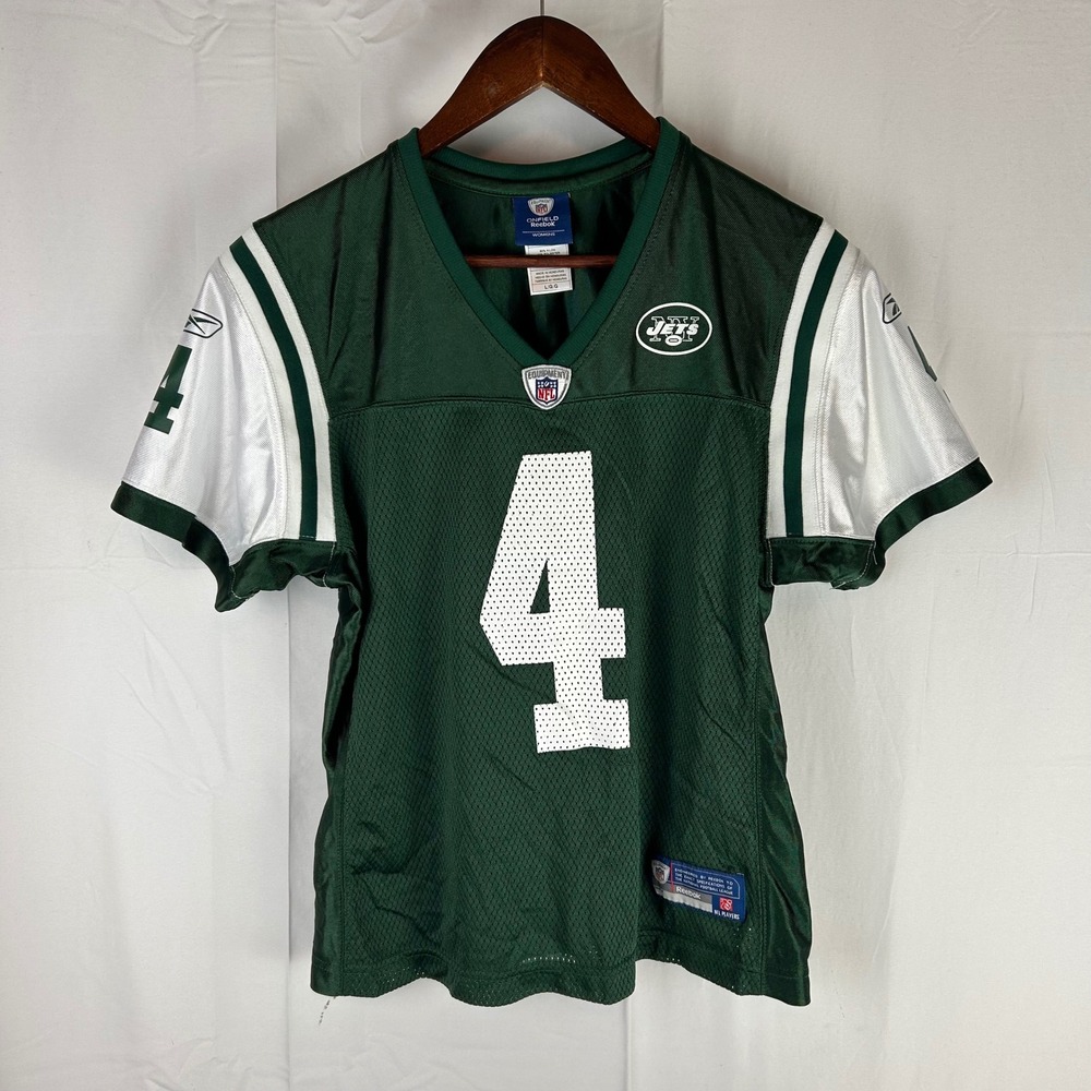 New York Jets‎ Brett Favre 4 Jersey Kids Reebok NFL Green White Youth Large